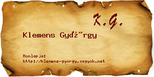 Klemens György névjegykártya