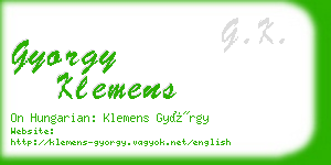 gyorgy klemens business card